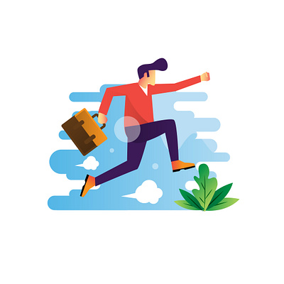 jumping bussiness man branding dribble flat design illustration people people illustration ui ux vector