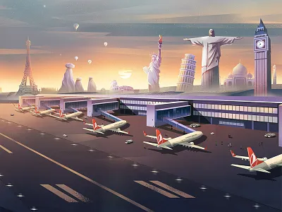 Turkish Airlines Illustrations- 01 artwork background character design color conceptart digital art digitalart illustration landscape nature