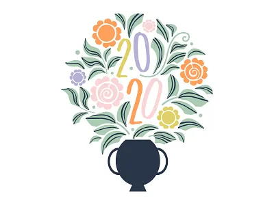 2020 in bloom 2020 digital art digital illustration flat flat design floral flower arrangements dubai flower illustration flowers folkart illustration urn vector