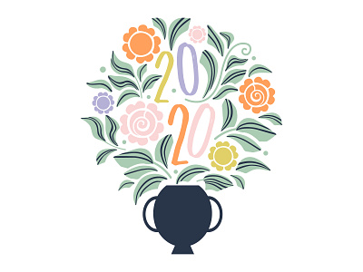 2020 in bloom 2020 digital art digital illustration flat flat design floral flower arrangements dubai flower illustration flowers folkart illustration urn vector