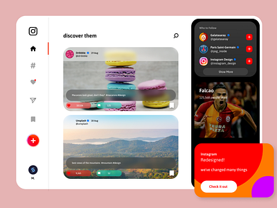 Instagram redesigned appdesign figma invision ui uidesign uiux ux webdesign