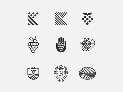 Vineyard Maintenance Logos care crest food fruit grape hand icon logo mark shield symbol vine vineyard wine