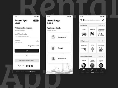 Construction Instrument - Rental App app illustration ui ux