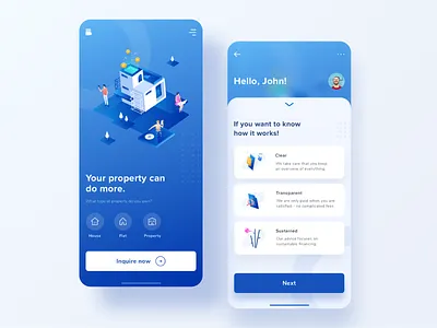 Mobile design exploration appartment building color colorful design gradient icon illustration isometric mobile app people properties uiux vector
