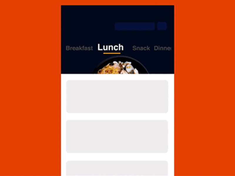 Food Mobile App Animation animation app ui ux