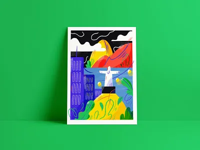 Brazl art brazil city colour design drawing editorial illustration landscape nature procreate southamerica urban