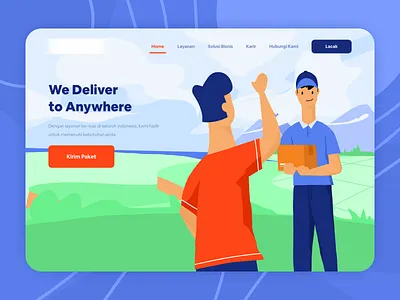 Delivery Everywhere - Landing Page delivery delivery app delivery service design field illustration landing page landscape package ui webiste