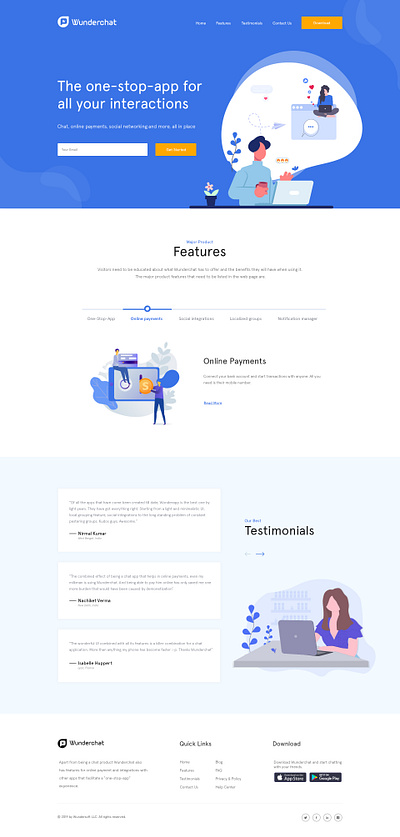 Wunderchat illustraion ui design