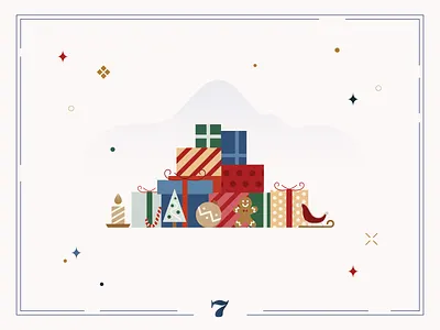 Christmas Calendar 🎁Day 7 art calendar christmas christmas card design digital art illustration ui vector winter