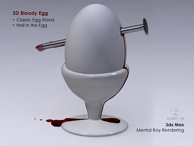 3D Bloody Egg 3d animation 3d art 3d artist 3d object 3dmodeling character game art icon logo objects texture