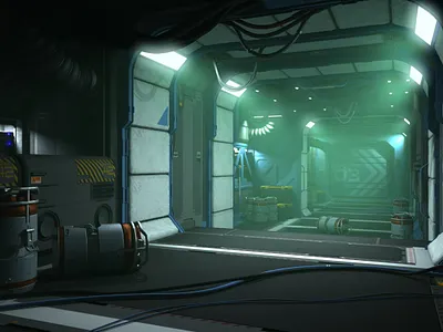 Recycling 3d barrel card card game cardgame concept art crate digital 3d environment fog future futuristic game art illustration pipes sciencefiction scifi space wires