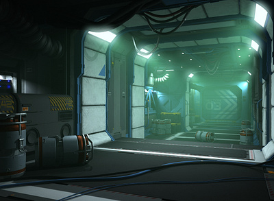 Recycling 3d barrel card card game cardgame concept art crate digital 3d environment fog future futuristic game art illustration pipes sciencefiction scifi space wires