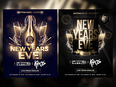 New Year's EVE Flyer 31st bash celebration champagne classy club elegant design fireworks flyer glow gold luxury new year flyer new years eve night nye nye flyer party party flyer vip