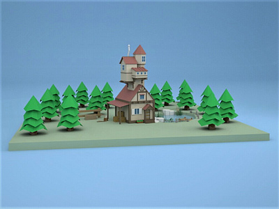 LowPoly House 2 3d adobe art autodesk maya b3d blender3dart c4d design game illustraion lowpoly lowpolyart photoshop