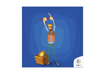 Bitcoin mineworker bitcoin illustration mineworker
