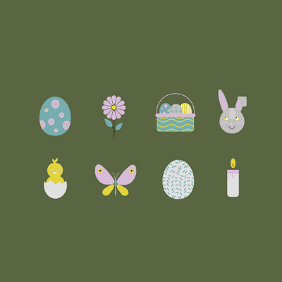 easter icons candle design easter bunny easter egg icon icon design icons illustrator spring vector