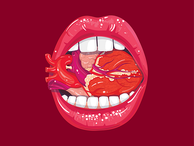 Heart adobe illustrator design heart illustration lips vector