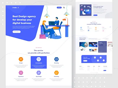 Creative X Agency Landing page agency agency design agency landing page agency website branding business corporate creative agency creativepeoples debut shot design development agency illustration landign page minimal typogaphy typography ui ux webdesign