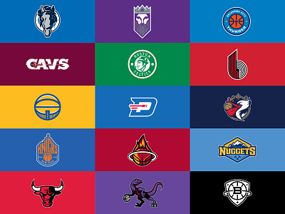 NBA Rebrand basketball bulls cavaliers celtics heat kings knicks league mavericks nba nets nuggets pelicans pistons raptors rebrand sports thunder trailblazers warriors