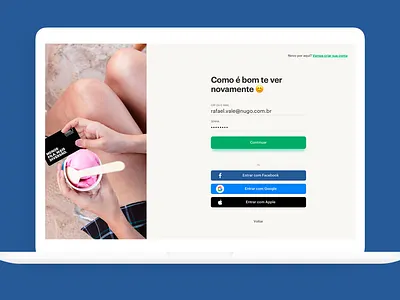 Nugo's website login screen bank cashless finance fintech login login page login screen money sign in sign in page ui ui design ux ux design