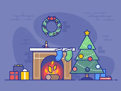 Christmas Fireplace celebration christmas christmas card christmas party fire fireplace gift gifts holiday new year socks tree xmas