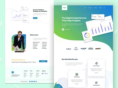 Expe Creative Agency Landingpage Exploration agency brand design branding intraction portfolio products ui ui ux uiux ux visual design web design website