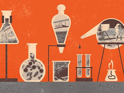 Science Made America Great chemistry illustration illustrations science space