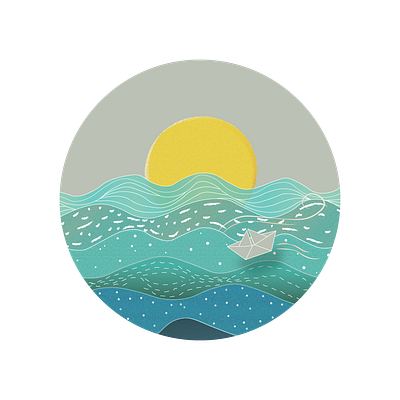 daydreaming daydreaming design illustration illustrator sea summer sun sunrise suns vector wave waves