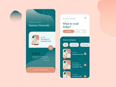 Reading App Exploration app ui book debut first shot illustration reading app ui ux