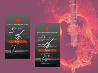 Daily UI #001 Sign In & Sign Up music concert sign in sign up ui