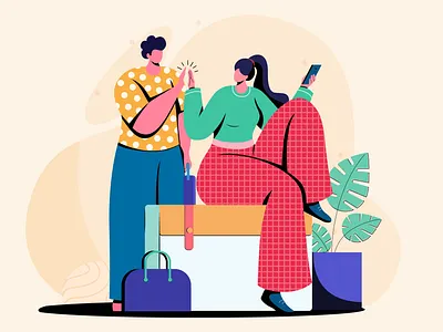 ready to travel character design colors concept design digital flat vector illustration vector