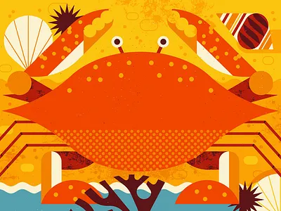 Coastal Crab animal beach crab digital folioart illustration ocean owen davey sea travel wildlife