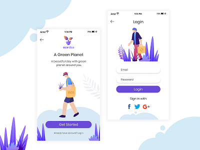 ECO IDEA branding concept design illustration mobile app design mobile ui ui uidesign ux webdesign website