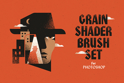 Grain Shader Brush Set for Photoshop add on add ons adobe brushes design grain texture graphic design graphics grunge look grunge style illustration photoshop photoshop brushes plugin plugins print effect retro vintage vintage design vintage look