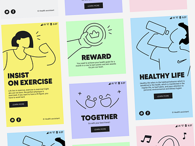 Health guide app branding design illustration ui ux