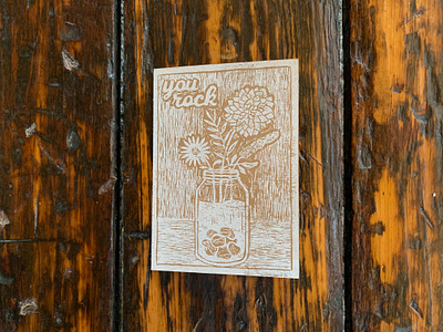 Block print greeting card block print linocut