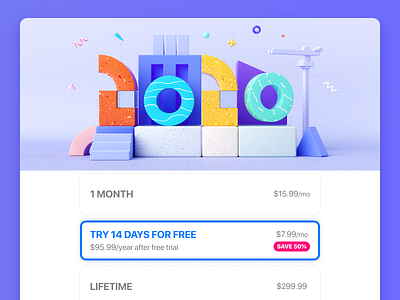 2020 Happy new year ！ 2020 3d branding c4d city flat happy new year illustration tiny typography ui ux