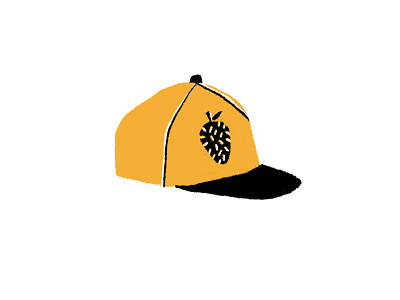 Hairy Berry baseball baseball hat berry black cap drawing fruit gold hairy hat illustration sports strawberry