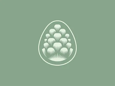 Pinecone Mark design green icon illustration logo minimal nature pine pinecone sage simple wood