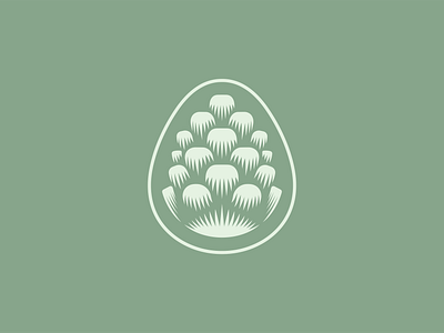 Pinecone Mark design green icon illustration logo minimal nature pine pinecone sage simple wood