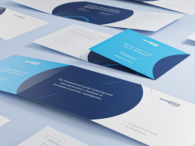 Trifold Brochure / Booklet 3d ai blender 3d blue book booklet brochure circle design fold leaflet magazine mockup print printing saas social square trifold vector