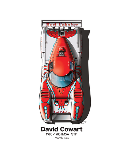 David Cowart Red Lobster March detail shot affinity designer branding clip studio paint design illustration livery logo racecar vector