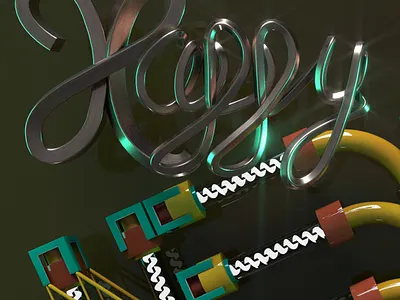 Happy 3D handmade Lettering for new year card 3d 3d artist 3dfont 3dillustration 3dtype 3dtypo calligraphy colors illustration lettering typeface