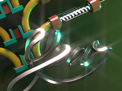 Year Metal 3D Lettering 3d 3dfont 3dillustration 3dlettering 3dtype 3dtypo c4d cgi handmadetype maxon maxonc4d metal octane otoy shining type typeface typography