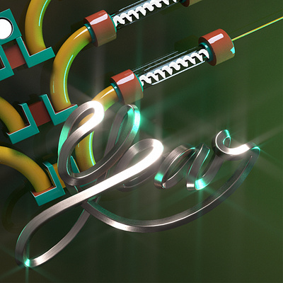 Year Metal 3D Lettering 3d 3dfont 3dillustration 3dlettering 3dtype 3dtypo c4d cgi handmadetype maxon maxonc4d metal octane otoy shining type typeface typography