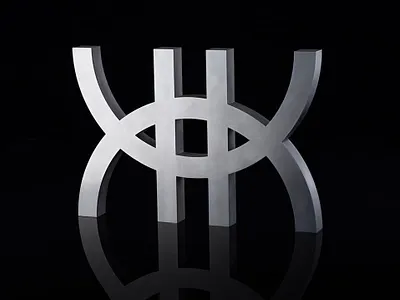 Stainless steel KHATA Logo 3d 3d logo apparel branding clothing fashion fashion logo letter logo logo design lux luxury mockup monogram panter vision photograhy stainless steel steel type typography