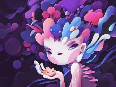 Spirits abstract cartoon character concept illustration zutto