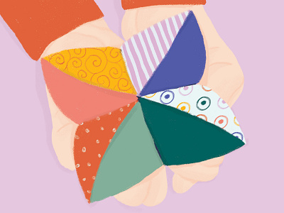 Fortune Teller bright colors design digital illustration drawing flat illustration fortune teller graphic design hand illustration hands illustration illustrator pattern pattern design