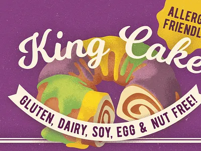That magical time of year! alergenfree glutenfree illustration illustrator kingcake mardigras photoshop