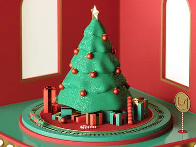 2019 PRPL Holiday 3d christmas holiday illustration materials wireframe